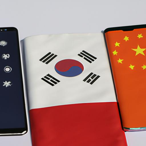 Flags of the top smartphone producing countries