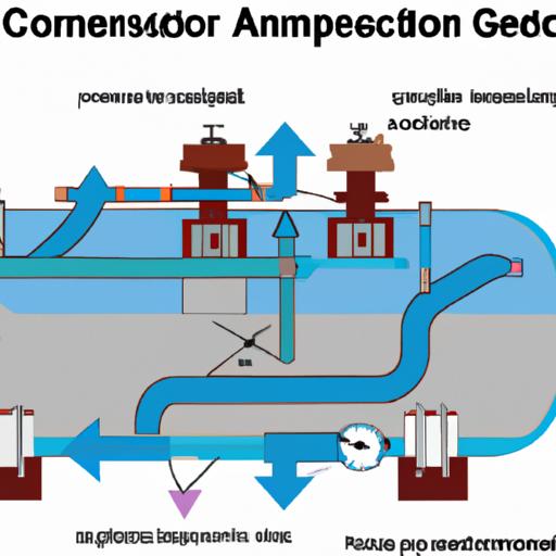 Illustration: The compression process and flow of refrigerant gas in an AC compressor.