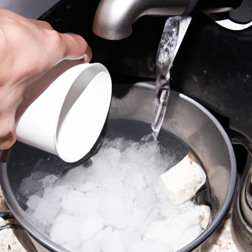 Cleaning a Badger garbage disposal with ice cubes