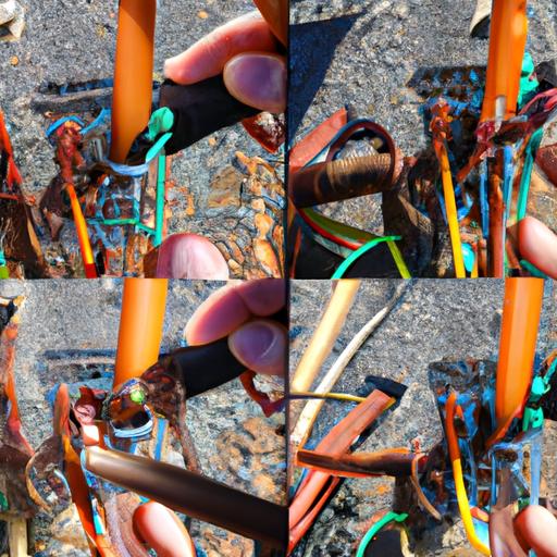Step-by-step process of fixing a cable wire