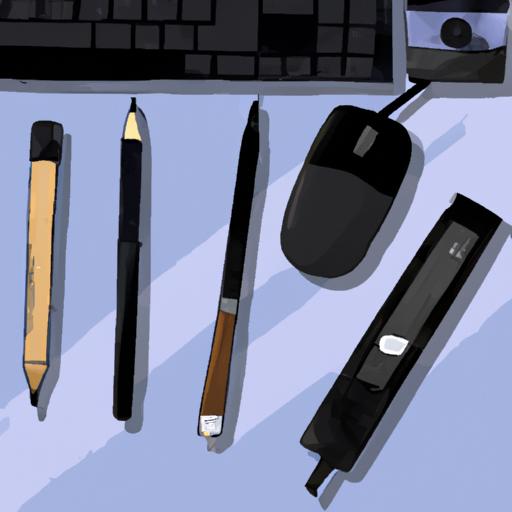 A collection of Photoshop tools, essential for digital drawing and graphic design.