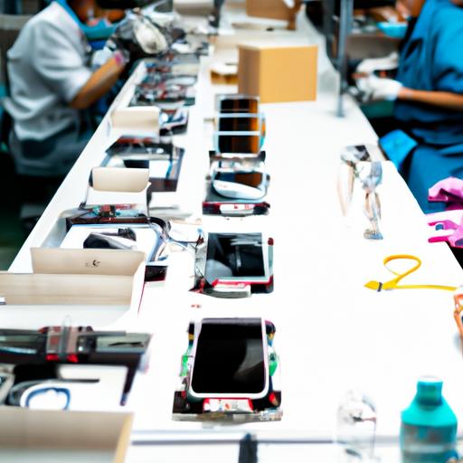 A smartphone factory in full swing, producing the latest devices to meet the growing demand.